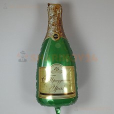 Шар (37''/94 см) Фигура, Бутылка Шампанское, С Праздником!